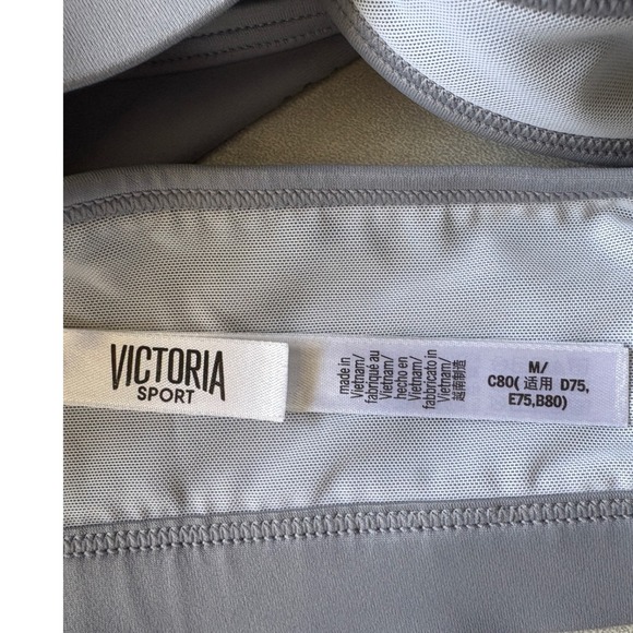 Victoria Sport Essential Strappy Sports Bra In Gray, Size Medium, Laser-Cut - Picture 4 of 5